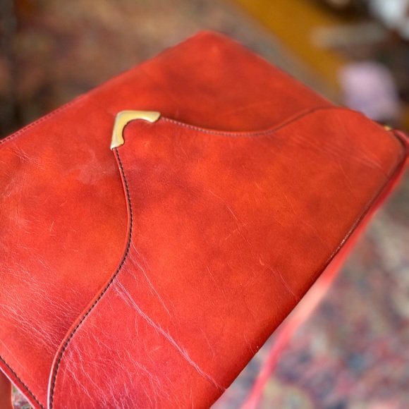 Vintage BareTraps Red Leather Purse Handbag, Small - Picture 3 of 9
